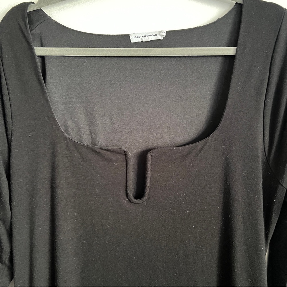 Good American Black U Ring Long Sleeve Bodycon Midi Dress Women’s Plus Size 5 - Picture 4 of 6
